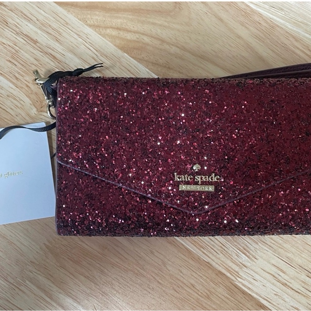 Kate Spade Red Glitter Wristlet - NWOT